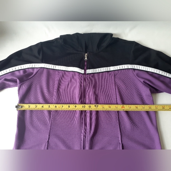 SJB Active women's purple/black long sleeve zip-up hoodie size XL - Picture 3 of 8